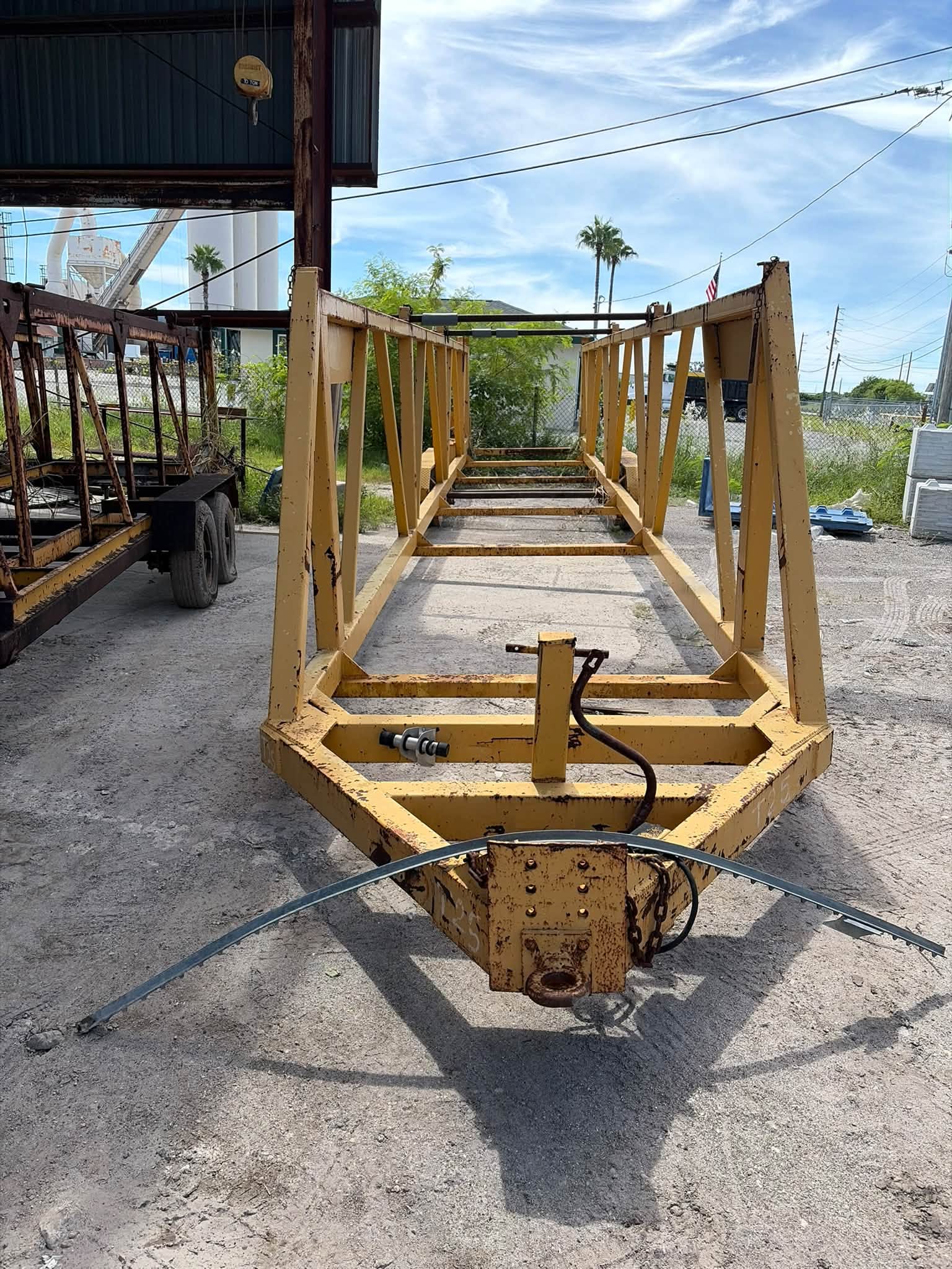 Yellow commercial pipe trailer